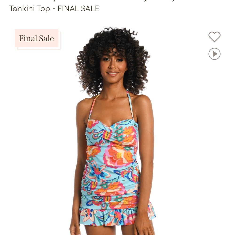 LA Blanca tankini top.  It is the Breezy Beauty Bandeau.  Very vibrant colors.